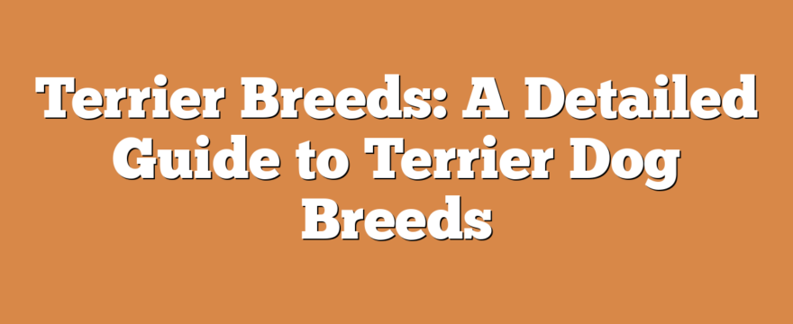 Terrier Breeds: A Detailed Guide to Terrier Dog Breeds